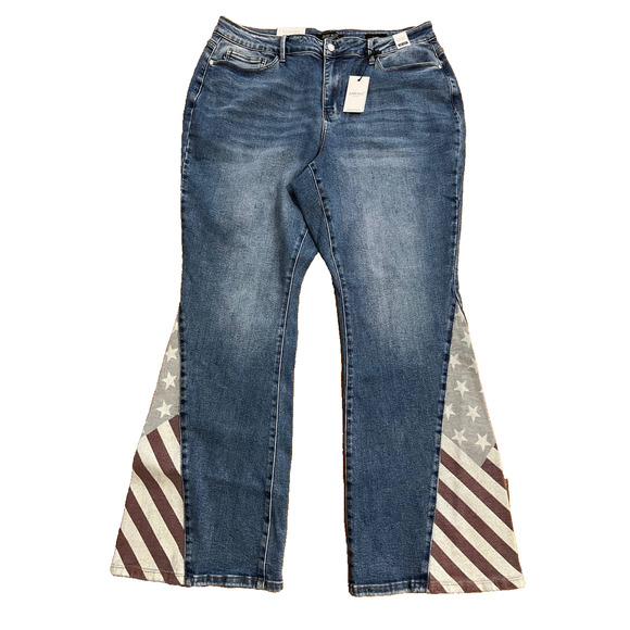 Judy Blue Freedom Y2K Rings Flare Jeans – Ivory Gem 20W A001880 - Picture 5 of 10